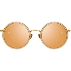 Linda Farrow - Ralph & Russo Watson Round Sunglasses in Ash - LFL1119C7SUN - Linda Farrow Eyewear - Avvenice