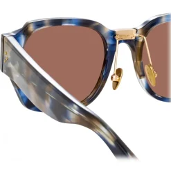 Linda Farrow - Ramon Rectangular Sunglasses in Blue Tortoiseshell - LFL1270C3SUN - Linda Farrow Eyewear - Avvenice