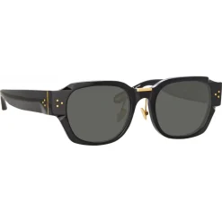 Linda Farrow - Ramon Rectangular Sunglasses in Black - LFL1270C1SUN - Linda Farrow Eyewear - Avvenice