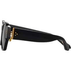 Linda Farrow - Ramon Rectangular Sunglasses in Black - LFL1270C1SUN - Linda Farrow Eyewear - Avvenice