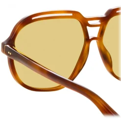 Linda Farrow - Raphael Aviator Sunglasses in Horn - LFL1294C3SUN - Linda Farrow Eyewear - Avvenice