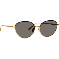 Linda Farrow - Regina Cat Eye Sunglasses in Black - LFL1408C3SUN - Linda Farrow Eyewear - Avvenice