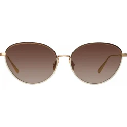 Linda Farrow - Regina Cat Eye Sunglasses in Mocha - LFL1408C4SUN - Linda Farrow Eyewear - Avvenice