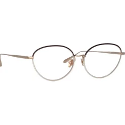 Linda Farrow - Regina Cat Eye Optical Glasses in Light Gold - LFL1408C2OPT - Linda Farrow Eyewear - Avvenice