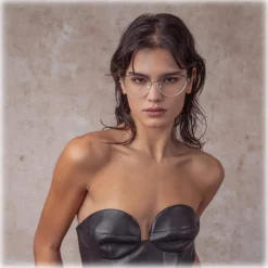 Linda Farrow - Regina Cat Eye Optical Glasses in Light Gold - LFL1408C2OPT - Linda Farrow Eyewear - Avvenice