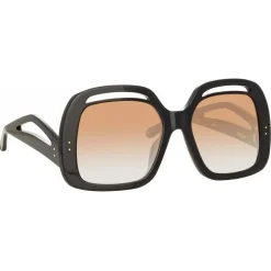 Linda Farrow - Renata Oversized Sunglasses in Black Camel - LFL1126C5SUN - Linda Farrow Eyewear - Avvenice
