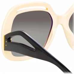 Linda Farrow - Renata Oversized Sunglasses in Cream - LFL1126C3SUN - Linda Farrow Eyewear - Avvenice