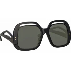 Linda Farrow - Renata Oversized Sunglasses in Black - LFL1126C1SUN - Linda Farrow Eyewear - Avvenice