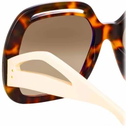 Linda Farrow - Renata Oversized Sunglasses in Tortoiseshell - LFL1126C2SUN - Linda Farrow Eyewear - Avvenice