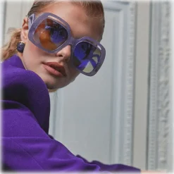 Linda Farrow - Renata Oversized Sunglasses in Purple - LFL1126C6SUN - Linda Farrow Eyewear - Avvenice