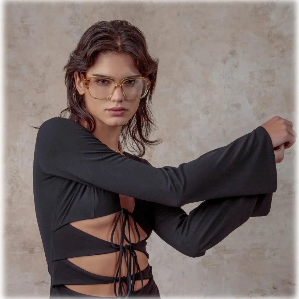 Linda Farrow - Renee Oversized Optical Frame in Saffron - LFL1293C2OPT - Linda Farrow Eyewear - Avvenice