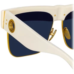 Linda Farrow - Rosalie Oversized Sunglasses in Cream - LFL1284C3SUN - Linda Farrow Eyewear - Avvenice