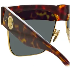 Linda Farrow - Rosalie Oversized Sunglasses in Tortoiseshell - LFL1284C2SUN - Linda Farrow Eyewear - Avvenice