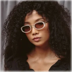 Linda Farrow - Rosie Oval Sunglasses in Nectarine - LFL1142C3SUN - Linda Farrow Eyewear - Avvenice