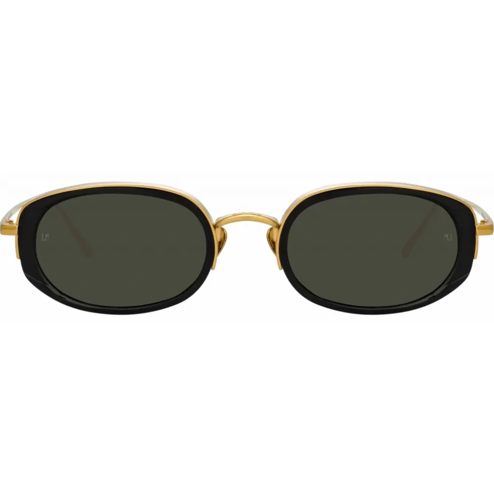 Linda Farrow - Rosie Oval Sunglasses in Black - LFL1142C1SUN - Linda Farrow Eyewear - Avvenice