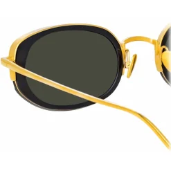 Linda Farrow - Rosie Oval Sunglasses in Black - LFL1142C1SUN - Linda Farrow Eyewear - Avvenice