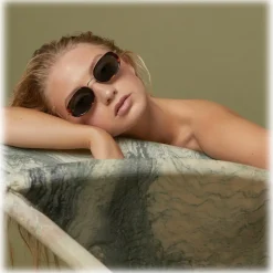 Linda Farrow - Rosie Oval Sunglasses in Black - LFL1142C1SUN - Linda Farrow Eyewear - Avvenice
