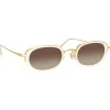 Linda Farrow - Rosie Oval Sunglasses in Cream - LFL1142C4SUN - Linda Farrow Eyewear - Avvenice