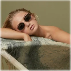 Linda Farrow - Rosie Oval Sunglasses in Cream - LFL1142C4SUN - Linda Farrow Eyewear - Avvenice