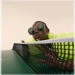 Linda Farrow - Rowe Oversize Sunglasses in Yellow Gold - LFL1432C1SUN - Linda Farrow Eyewear - Avvenice