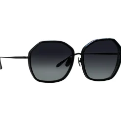 Linda Farrow - Rowe Oversize Sunglasses in Matt Nickel - LFL1432C3SUN - Linda Farrow Eyewear - Avvenice