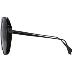 Linda Farrow - Rowe Oversize Sunglasses in Matt Nickel - LFL1432C3SUN - Linda Farrow Eyewear - Avvenice