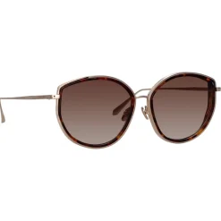 Linda Farrow - Samara Cat Eye Sunglasses in Light Gold Tortoiseshell - LFL1396C2SUN - Linda Farrow Eyewear - Avvenice