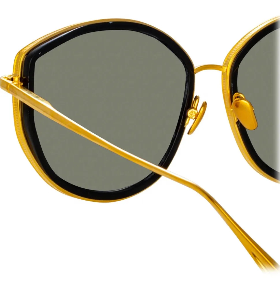 Linda Farrow - Samara Cat Eye Sunglasses in Yellow Gold - LFL1420C3OPT - Linda Farrow Eyewear - Avvenice