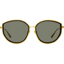 Linda Farrow - Samara Cat Eye Sunglasses in Yellow Gold - LFL1420C3OPT - Linda Farrow Eyewear - Avvenice