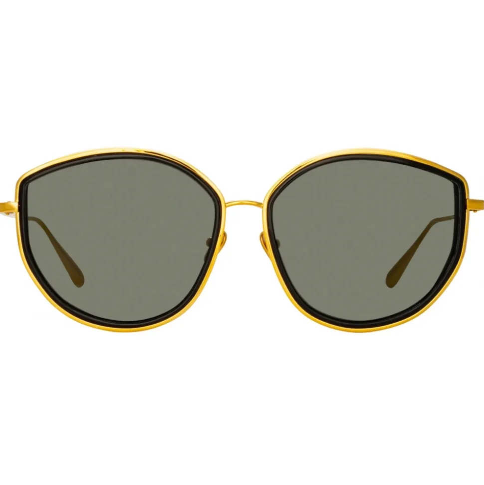 Linda Farrow - Samara Cat Eye Sunglasses in Yellow Gold - LFL1420C3OPT - Linda Farrow Eyewear - Avvenice