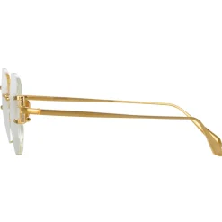 Linda Farrow - Sandor Angular Optical Frame in Yellow Gold - Linda Farrow Eyewear - Avvenice