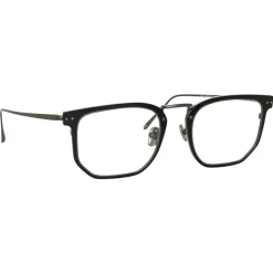 Linda Farrow - Saul D-Frame Optical Glasses in Black Nickel - LFL1113C2OPT - Linda Farrow Eyewear - Avvenice