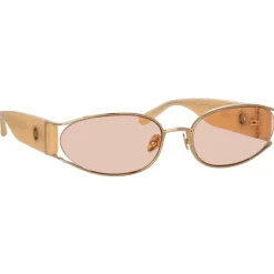 Linda Farrow - Shelby Cat Eye Sunglasses in Peach - LFL1157C5SUN - Linda Farrow Eyewear - Avvenice