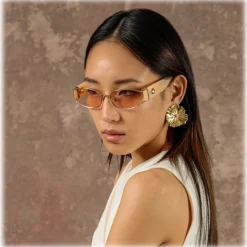 Linda Farrow - Shelby Cat Eye Sunglasses in Peach - LFL1157C5SUN - Linda Farrow Eyewear - Avvenice