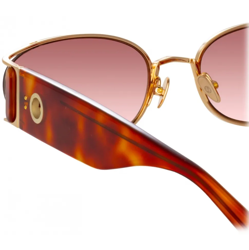 Linda Farrow - Shelby Cat Eye Sunglasses in Light Gold Tortoiseshell - LFL1157C4SUN - Linda Farrow Eyewear - Avvenice