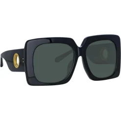 Linda Farrow - Sierra Oversized Sunglasses in Black - LFL1346C1SUN - Linda Farrow Eyewear - Avvenice