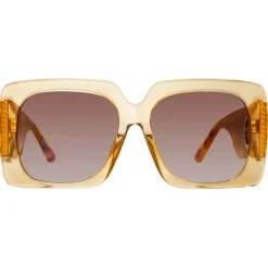 Linda Farrow - Sierra Oversized Sunglasses in Saffron - LFL1346C5SUN - Linda Farrow Eyewear - Avvenice