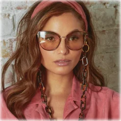 Linda Farrow - Silvie Cat Eye Sunglasses in Horn - LFL1244C4SUN - Linda Farrow Eyewear - Avvenice