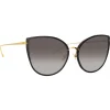 Linda Farrow - Silvie Cat Eye Sunglasses in Black - LFL1244C1SUN - Linda Farrow Eyewear - Avvenice