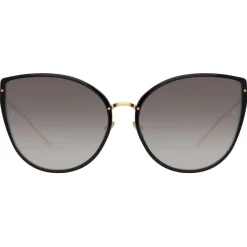 Linda Farrow - Silvie Cat Eye Sunglasses in Black - LFL1244C1SUN - Linda Farrow Eyewear - Avvenice