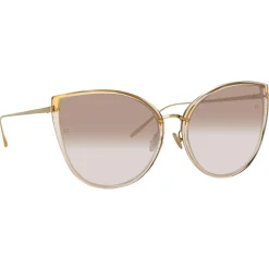 Linda Farrow - Silvie Cat Eye Sunglasses in Ash Mocha - LFL1244C5SUN - Linda Farrow Eyewear - Avvenice
