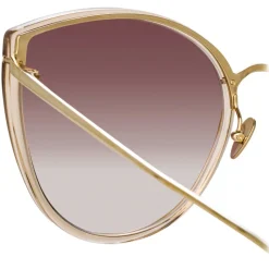 Linda Farrow - Silvie Cat Eye Sunglasses in Ash Mocha - LFL1244C5SUN - Linda Farrow Eyewear - Avvenice