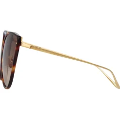 Linda Farrow - Silvie Cat Eye Sunglasses in Tortoiseshell - LFL1244C2SUN - Linda Farrow Eyewear - Avvenice
