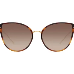 Linda Farrow - Silvie Cat Eye Sunglasses in Tortoiseshell - LFL1244C2SUN - Linda Farrow Eyewear - Avvenice