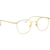 Linda Farrow - Simon Square Optical Glasses in Yellow Gold - LFLC479C6OPT - Linda Farrow Eyewear - Avvenice