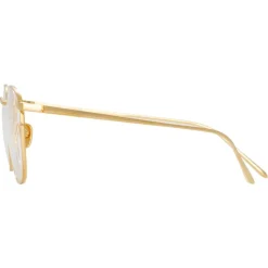 Linda Farrow - SImon Square Optical Glasses in Yellow Gold - LFL479C6OPT - Linda Farrow Eyewear - Avvenice
