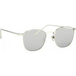 Linda Farrow - Simon Square Sunglasses in White Gold - LFLC479C2SUN - Linda Farrow Eyewear - Avvenice