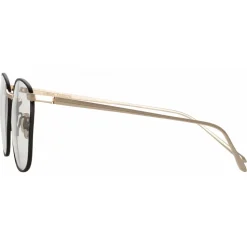 Linda Farrow - Simon Square Optical Glasses in Light Gold Black - LFLC479C20OPT - Linda Farrow Eyewear - Avvenice