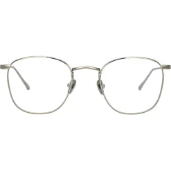 Linda Farrow - SImon Square Optical Glasses in White Gold - LFL479C7OPT - Linda Farrow Eyewear - Avvenice