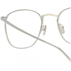 Linda Farrow - SImon Square Optical Glasses in White Gold - LFL479C7OPT - Linda Farrow Eyewear - Avvenice